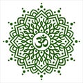 Om or Aum in Sanskrit in the Hindu and Vedic tradition - a sacred sound, the original mantra, the `word of power`